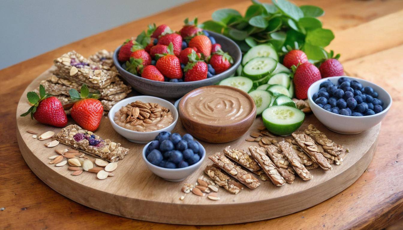 Colorful healthy snack platter