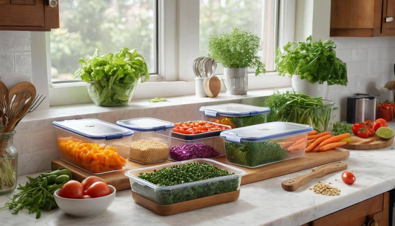 Colorful meal prep containers