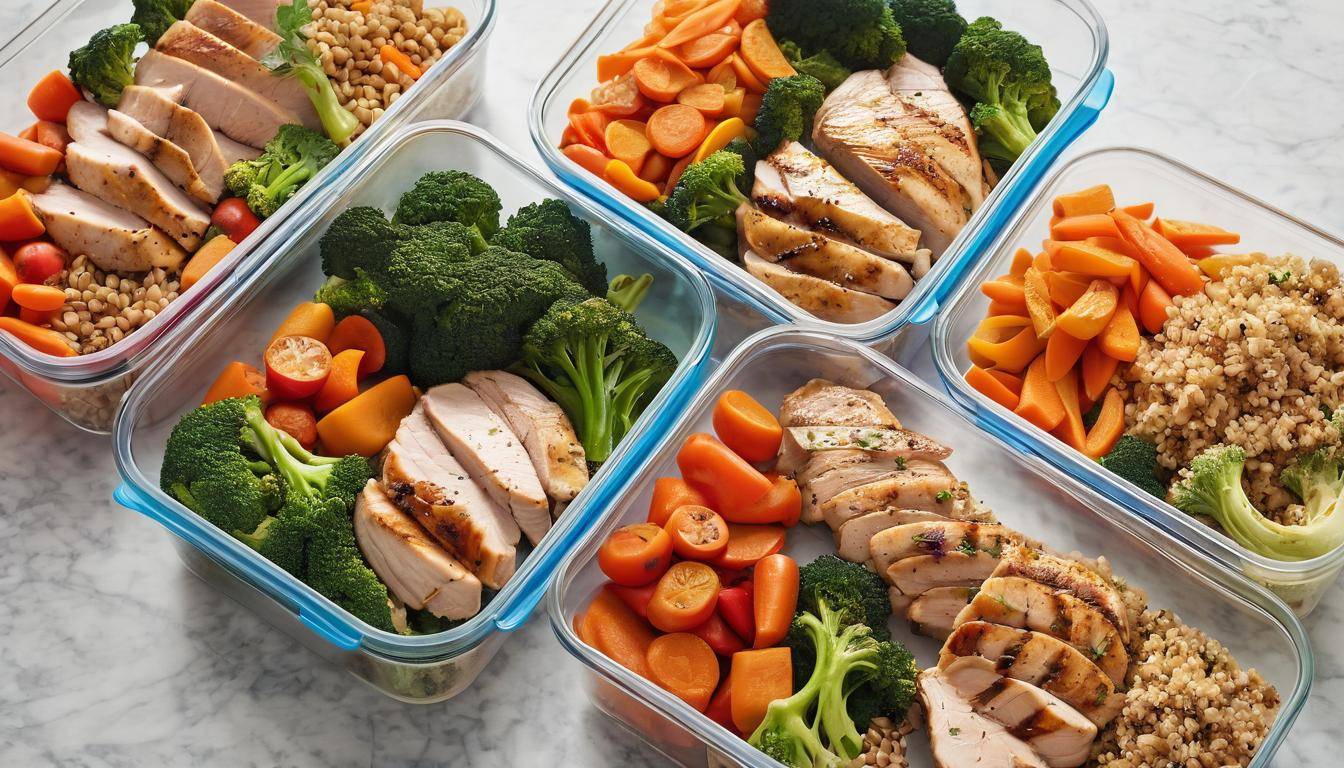 Colorful meal prep containers