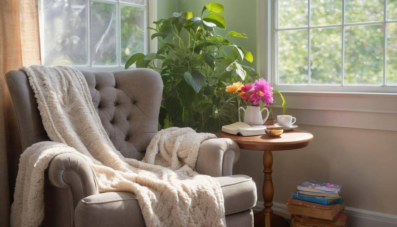 Cozy self-care corner